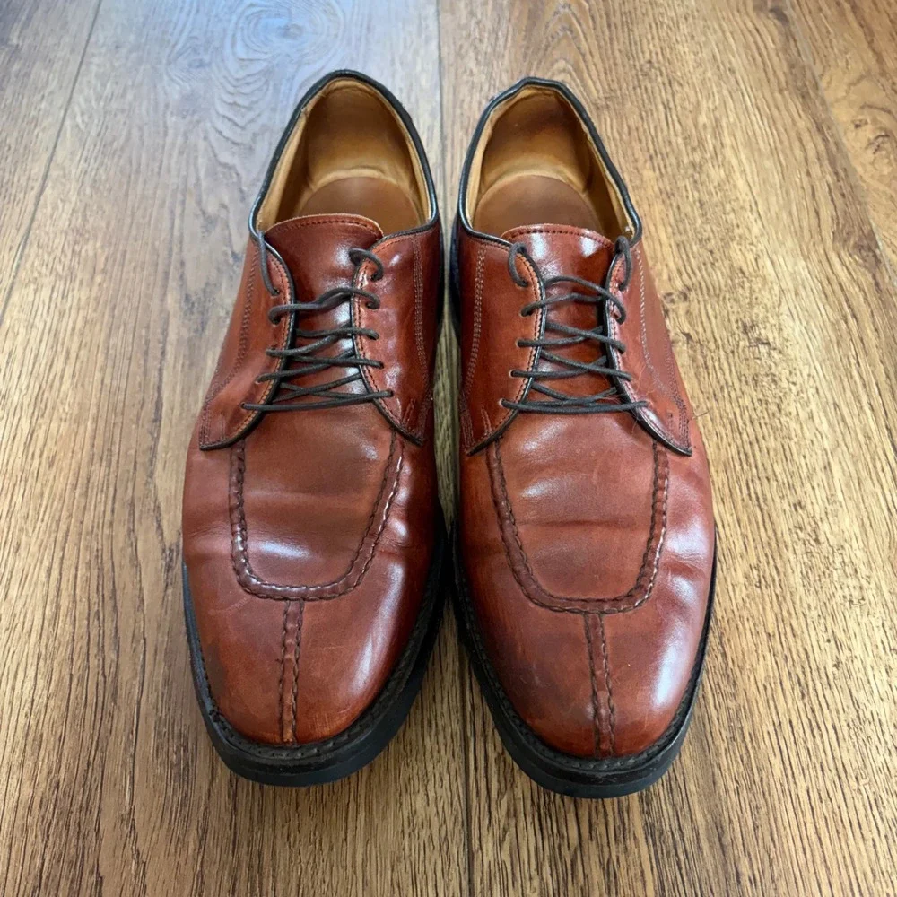 Allen Edmonds DELLWOOD Split Toe Lace Up Oxfords 11.5 D Brown USA Made Leather